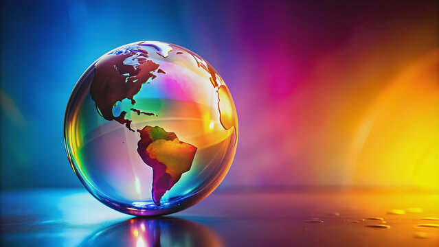 Abstract background featuring a globe with vibrant colors and patterns, globe, abstract, background, planet, earth, global