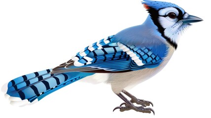 Blue Jay (Cardinal Bird) Isolated on Png Background.