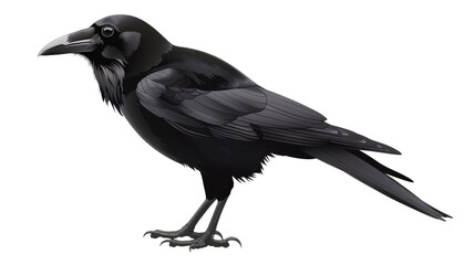 Crow Isolated on Png Background.