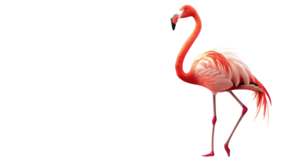Flamingo Bird Isolated on Png Background.
