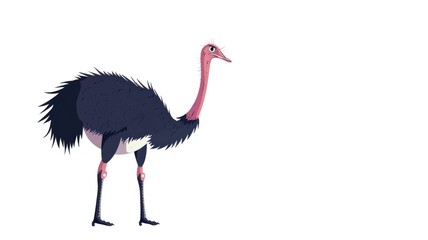 Fototapeta premium Ostrich Bird Isolated on Png Background.