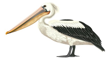 Obraz premium Pelican Bird Isolated on Png Background.