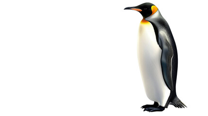 Large Penguin Bird Isolated on Png Background.