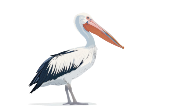 Pelican Bird Isolated on Png Background.
