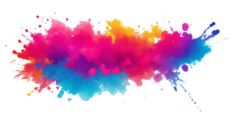 Multicolor powder explosion on White background. Colored cloud. Colorful dust explode. Paint Holi. colorful rainbow Holi paint color powder explosion with bright colors isolated white background.	