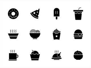 Food and Drink Glyph Icons set.