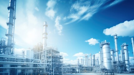 Fototapeta premium factory use clean energy, industrial, factory, pollution, technology, environment, energy, gas, chimney, plant, chemical, manufacturing, engineering, fuel, petrochemical