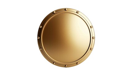 Gold round shape frame, giving it an elegant and sophisticated appearance on png background.