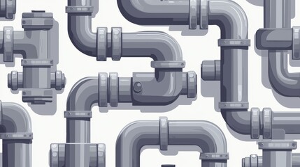 On a white background, there are seamless patterns depicting pipes.