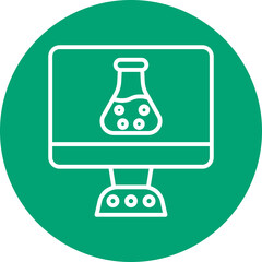 Monitor line circle icon