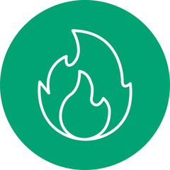 Burning line circle icon
