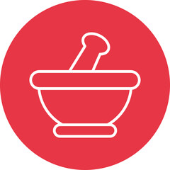 Mortar line circle icon