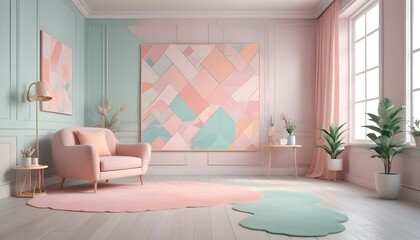Photo interior modern design room 3d illustration;
