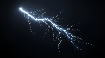 Lightning strikes animation is presented as a sprite sheet, depicting realistic white electric thunder impacts against an isolated black sky.