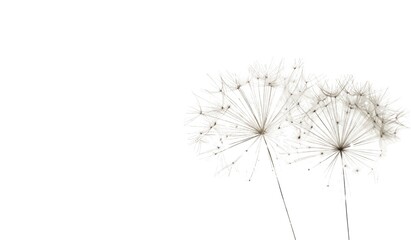 Beautiful Dandelion Flowers on Png Background.