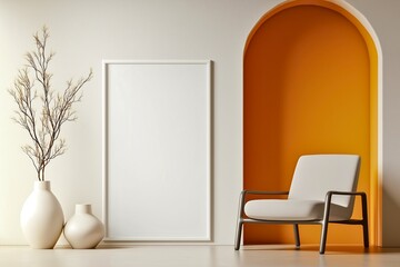 interior of a room with a chair