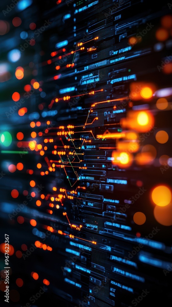 Aufkleber abstract visualization of a digital network, showcasing interconnected data points and glowing lines