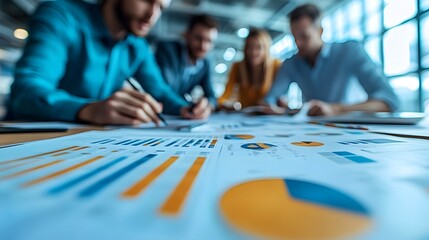 A professional team collaborating on a business project, sharing insights and working together to develop innovative solutions during a corporate meeting.
