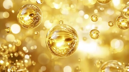 Golden Oil Bubbles Abstract Motion for Cosmetics Marketing