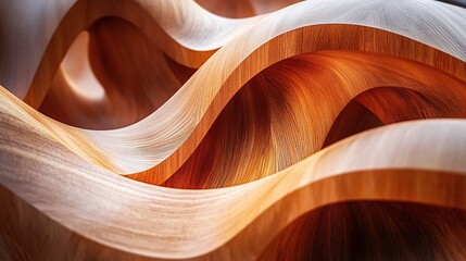 bent wood with curved forms in a modern abstract art sculpture creating an aesthetic design with natural wood texture