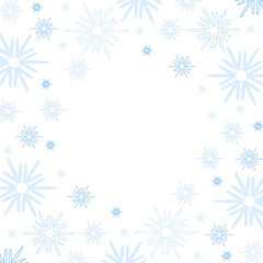 Christmas frame with snowflakes. Transparent illustration. 