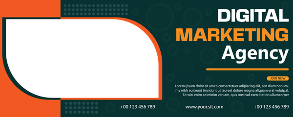 digital marketing new banner design and social media post template 