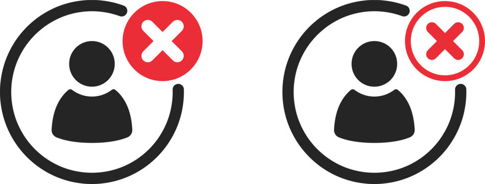 Fake invalid user profile account sign symbol icon vector design