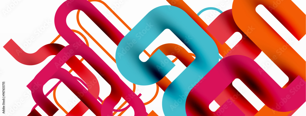 Aufkleber wave lines minimal abstract background