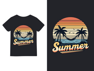 Summer Vibes T-shirt Design Free Vector
