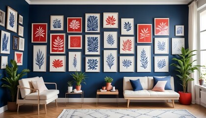 Obraz premium Photo interior modern design room 3d illustration;