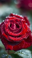 red rose with water drops