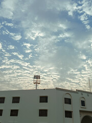  Dramatic Sky over  school's White Building