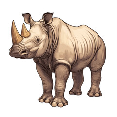 Obraz premium Rhinos standing peacefully in a natural habitat, cut out transparent