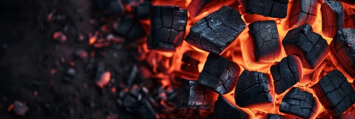Close up of glowing embers in a fire pit.