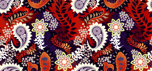 Seamless decorative Paisley pattern. Tribal pattern design. Abstract ethnic pattern.