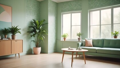 Fototapeta premium Photo interior modern design room 3d illustration;