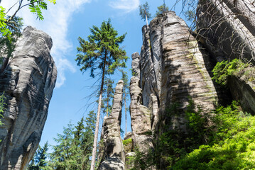 Beautiful limestone rocks in Adrspach, Czech Republic.