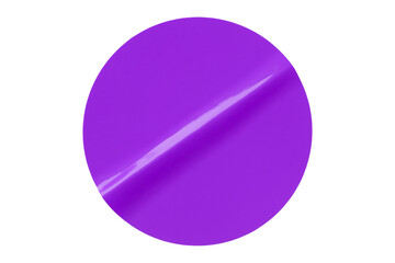 Separate shiny purple circle sticker on transparent background.