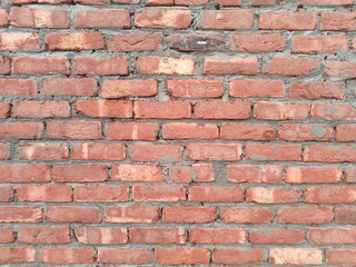 Red brick wall. Texture of old dark brown and red brick wall panoramic backgorund.Old red brick wall background, wide panorama of masonry.red brick wall texture grunge background.