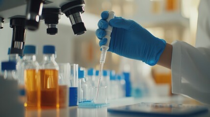 a chemist is conducting an analysis test in the laboratory