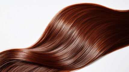 Red shiny hair wave on a light background.