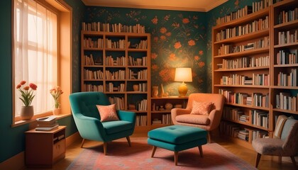 Photo interior modern design room 3d illustration;