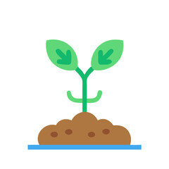 Young plant growing in soil, representing eco-friendly growth and sustainability