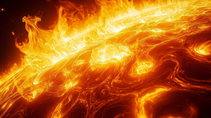 Stunning close-up of solar flares erupting from the surface of the sun during a significant solar event, showcasing vivid colors and dynamic movement in the atmosphere