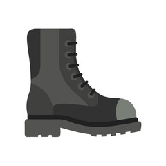 Gray combat boot illustration, rugged and durable outdoor footwear
