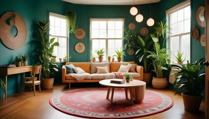 Photo interior modern design room 3d illustration;