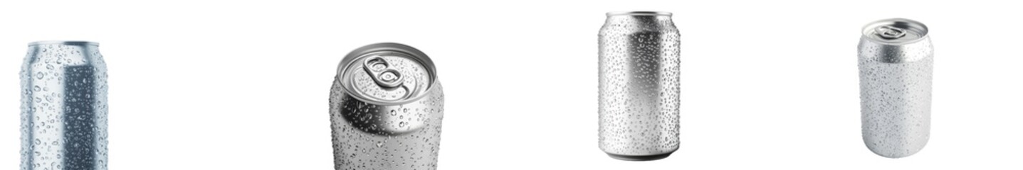 Water droplets on a light grey background in a 350 ml Energy drink soda can mockup template. High resolution image.