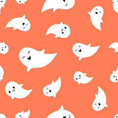 Vector abstract seamless cute halloween pattern.