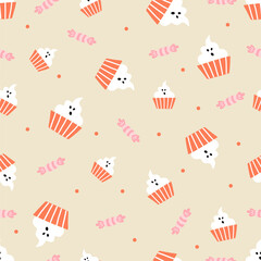 Vector abstract seamless cute halloween pattern.