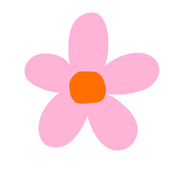 Lovely flower hand drawn, for presentation and elements. Cute flower simple style.